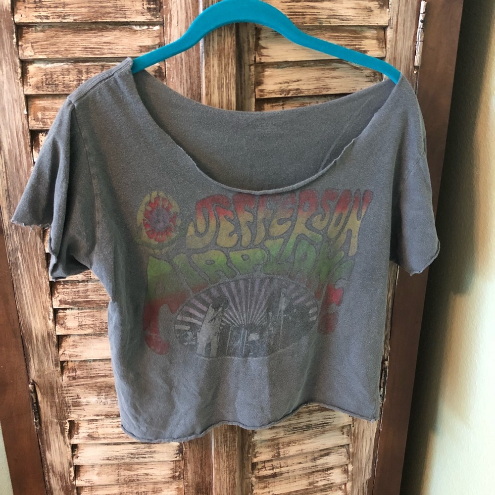 Jefferson Airplane cut T-shirt crop top